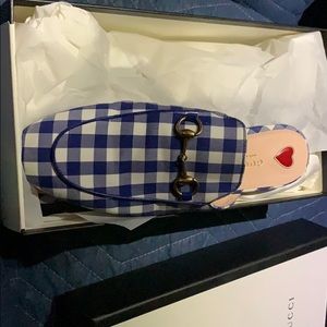 Gucci Bianco Mule Electric blue